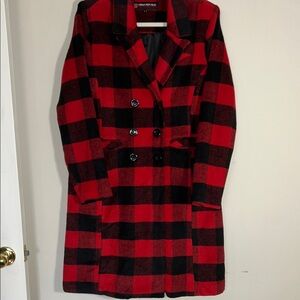 Urban Republic Red and Black Checkered Coat